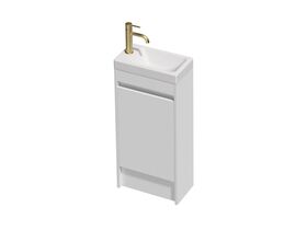 Posh Domaine Mini 400 1 Door Floor Standing Colour Console Top Matte White