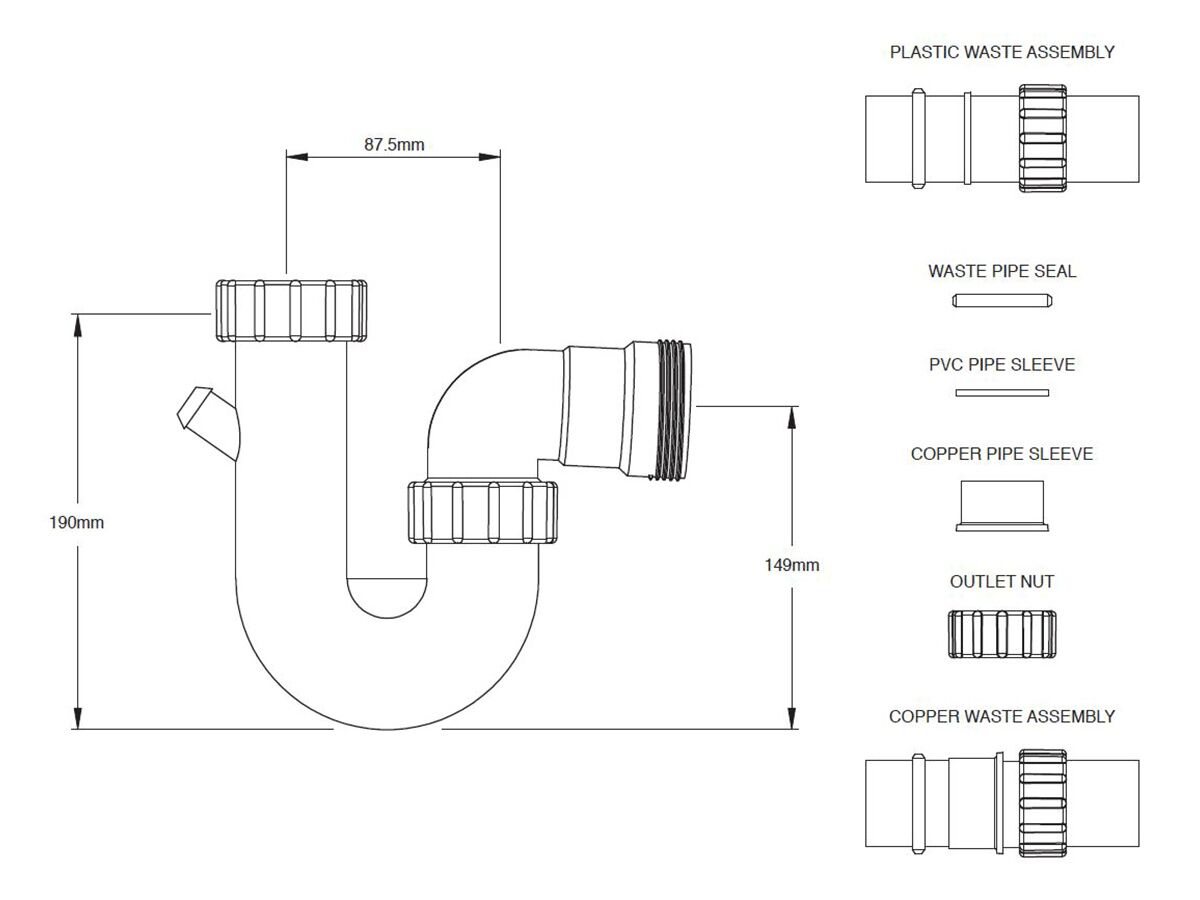 Dura Standard P Trap 50mm