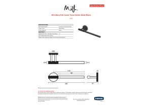 Specification Sheet - Milli Marq Edit Guest Towel Holder Matte Black