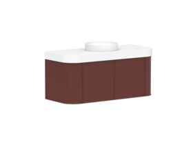 Supporting Image 2 - Kado Era Double Curve All Door 1200mm Wall Hung Vanity Centre Basin 90mm Durasein Top Red Marble