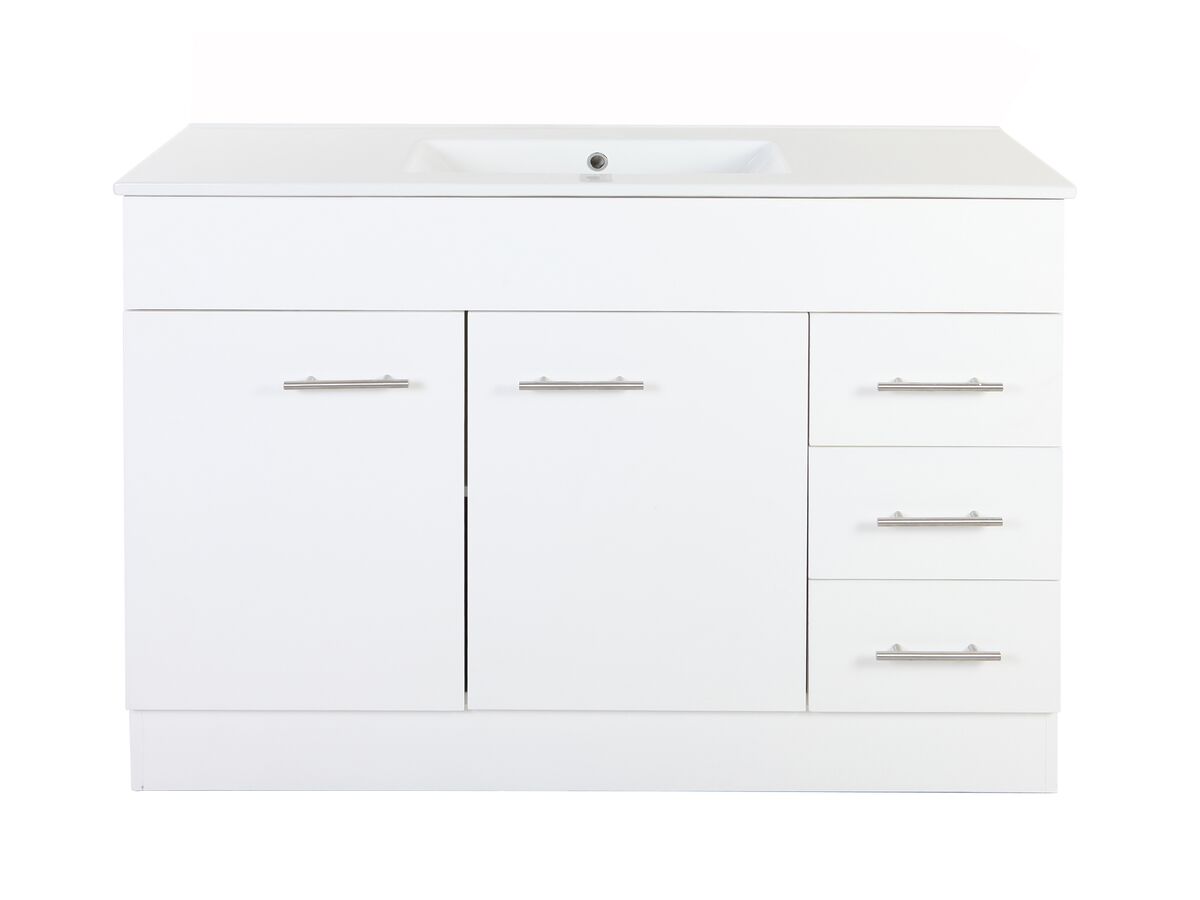 Posh Bristol MK2 1200mm Vanity Unit with Kick Centre Bowl 3 Tapholes Right Hand Drawers