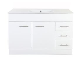 Posh Bristol MK2 1200mm Vanity Unit with Kick Centre Bowl 3 Tapholes Right Hand Drawers