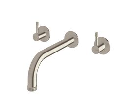 Hero - Sussex Scala Nova Wall Basin/Bath Set 200mm PVD Brushed Nickel (5 Star) Lead Free