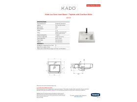 Specification Sheet - Kado Lux Semi Inset Basin 1 Taphole with Overflow White