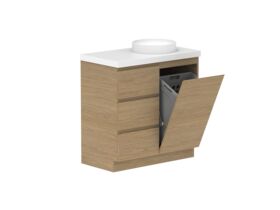 Hero - Posh Domaine Plus Hamper 900 Floor Mounted Right Bowl 50mm Top