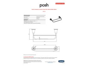 Specification Sheet - Posh Canterbury Double Towel Rail 300mm Matte Black