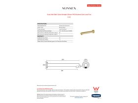 Specification Sheet - Scala Wall Bath Outlet Straight 250mm PVD Brushed Gold Lead Free