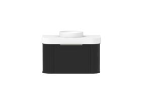Supporting Image - Kado Era Double Curve All Drawer 900mm Wall Hung Vanity Centre Basin 90mm Durasein Top Matte Black