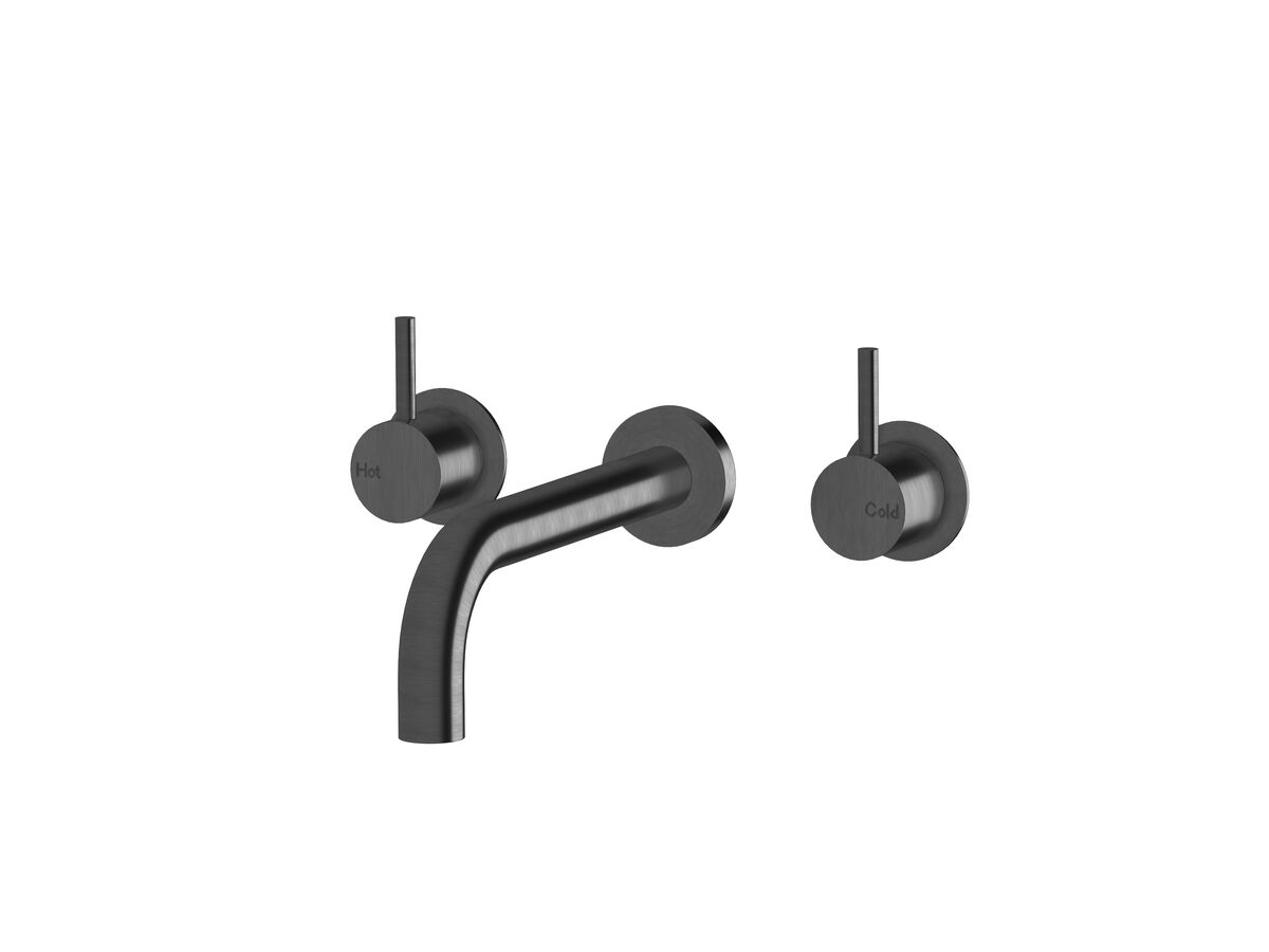 Sussex Scala 25 Wall Basin Set Curved 200mm LUX PVD Brushed Smoked Gunmetal (3 Star)