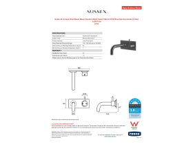 Specification Sheet - Scala 25 Curved Wall Basin Mixer System Right Hand 160mm PVD Brushed Gunmetal (6 Star) Lead Free