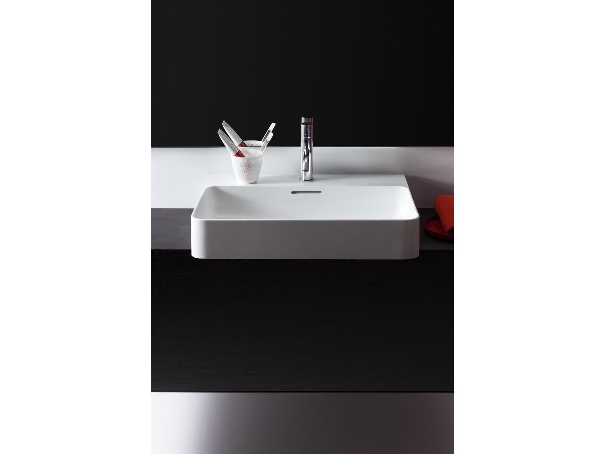 In Situ - LAUFEN Val Counter/Wall Basin 650mm x 420mm 1 Taphole with Overflow White