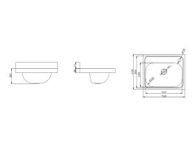 Wolfen Wall Hand Basin Stainless Steel 500mm x 420mm Right Hand 1 Tap Hole (Less Wall Bracket)