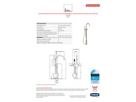 Specification Sheet - Faucet Strommen Vara Fin Floor Mounted Bath Mixer with Handshower Kit Discovery Bronze (3 Star)
