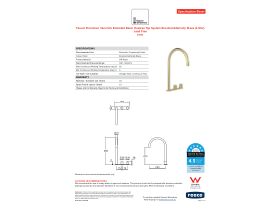 Specification Sheet - Faucet Strommen Vara Fin Hob Extended Basin Hostess Tap System Right Hand Brushed Admiralty Brass (6 Star) Lead Free