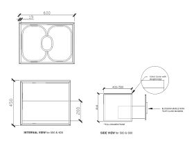 ISSY Blossom II 600 x 400-500 x 450 Vanity Unit with One Soft Close Drawer Only, No Internal Drawer, with Handle