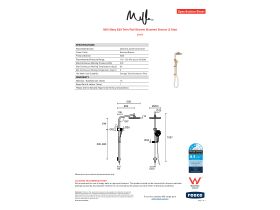 Specification Sheet - Milli Marq Edit Twin Rail Shower Brushed Bronze (3 Star)