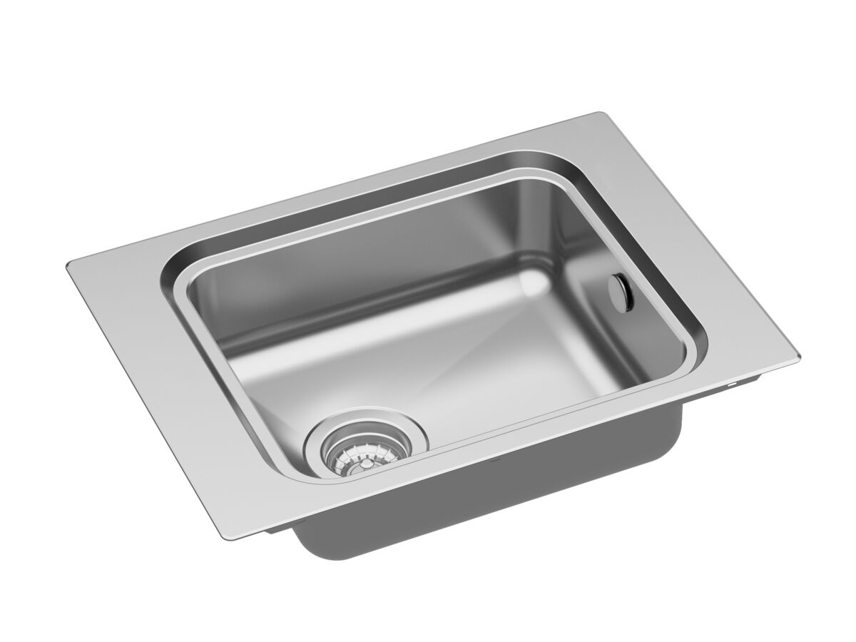 Supporting Image - Posh Solus Care Single Bowl Sink No Taphole with Overflow Stainless Steel