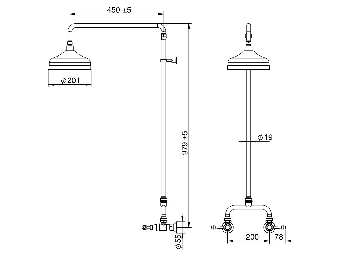 Milli Monument Edit Exposed Shower Set Lever Handles (3 Star)