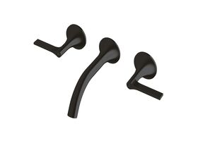 Sussex Oria Wall Basin Set 165mm PVD Matte Black (5 Star)