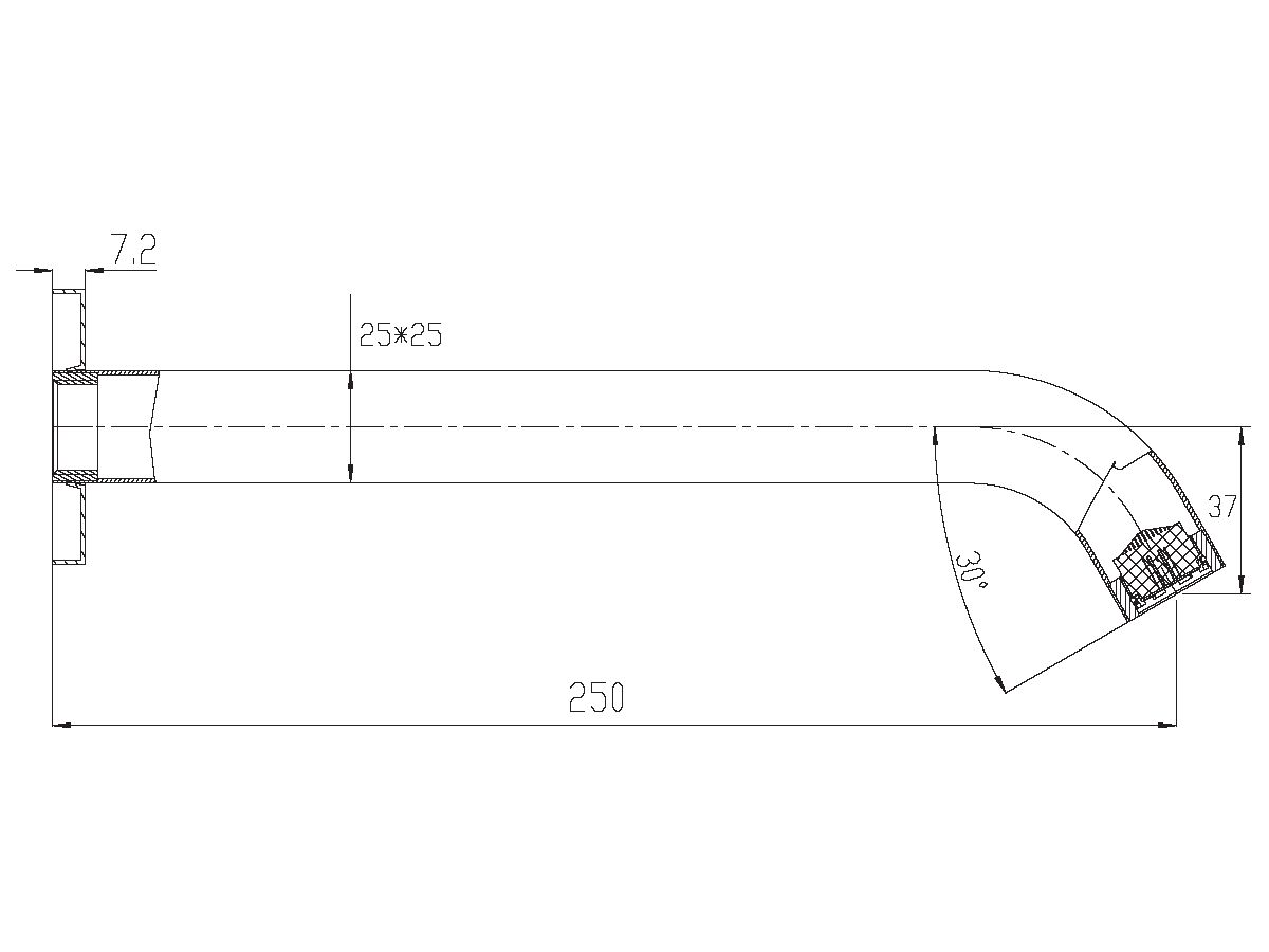Mizu Bloc Bath Outlet 250mm Chrome