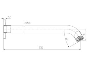 Mizu Bloc Bath Outlet 250mm Chrome