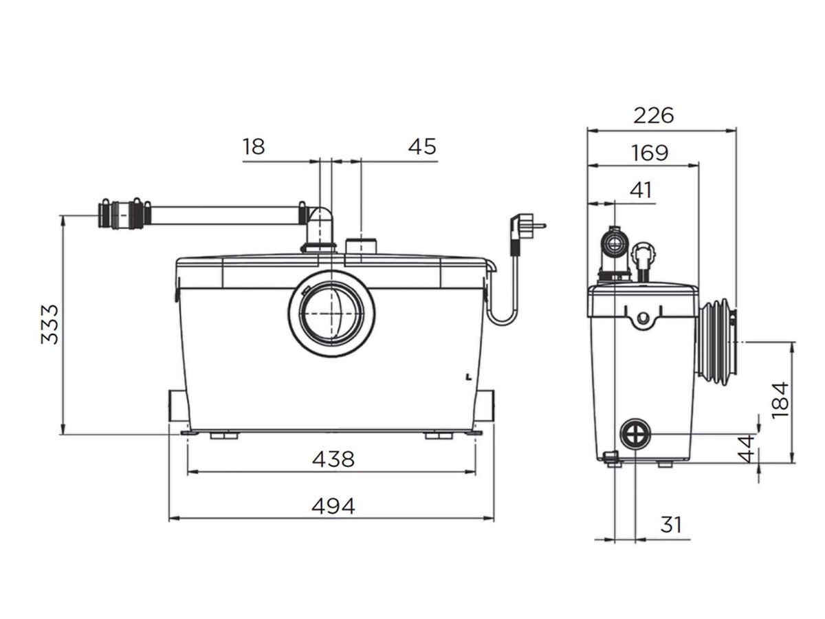 Saniflo Macerator Saniaccess 3 WC/Basin/Shower/Bath