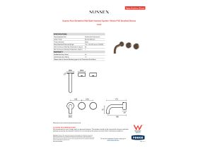 Specification Sheet - Sussex Pure Elemental Wall Bath Hostess System 160mm PVD Brushed Bronze