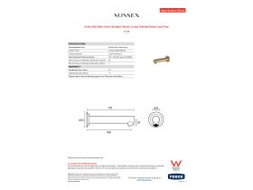 Specification Sheet - Scala Wall Bath Outlet Straight 160mm Living Tumbled Brass Lead Free