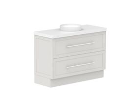 Supporting Image - Kado Lux 1200mm All Drawer Floor Mounted Vanity Unit 2 Drawers Single Centre Vanity 50mm Top