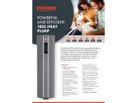 Specification Sheet - Everhot 180 Litre Heat Pump RHE622 V2