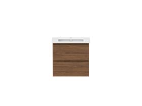 Hero - Posh Domaine 600mm Wall Hung Twin Vanity Unit All-Drawer Matte White Ceramic Top