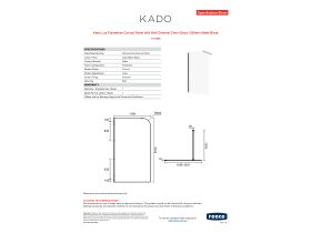 Specification Sheet - Kado Lux Frameless Curved Panel with Wall Channel Clear Glass 1200mm Matte Black