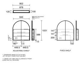 Kado Neue Arch Mirror Shaving Cabinet