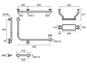Technical Drawing - Mizu Drift 90 Degree Accessible WC Kit Right Hand