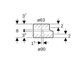 Geberit Short Eccentric Reducer 90mm x 63mm