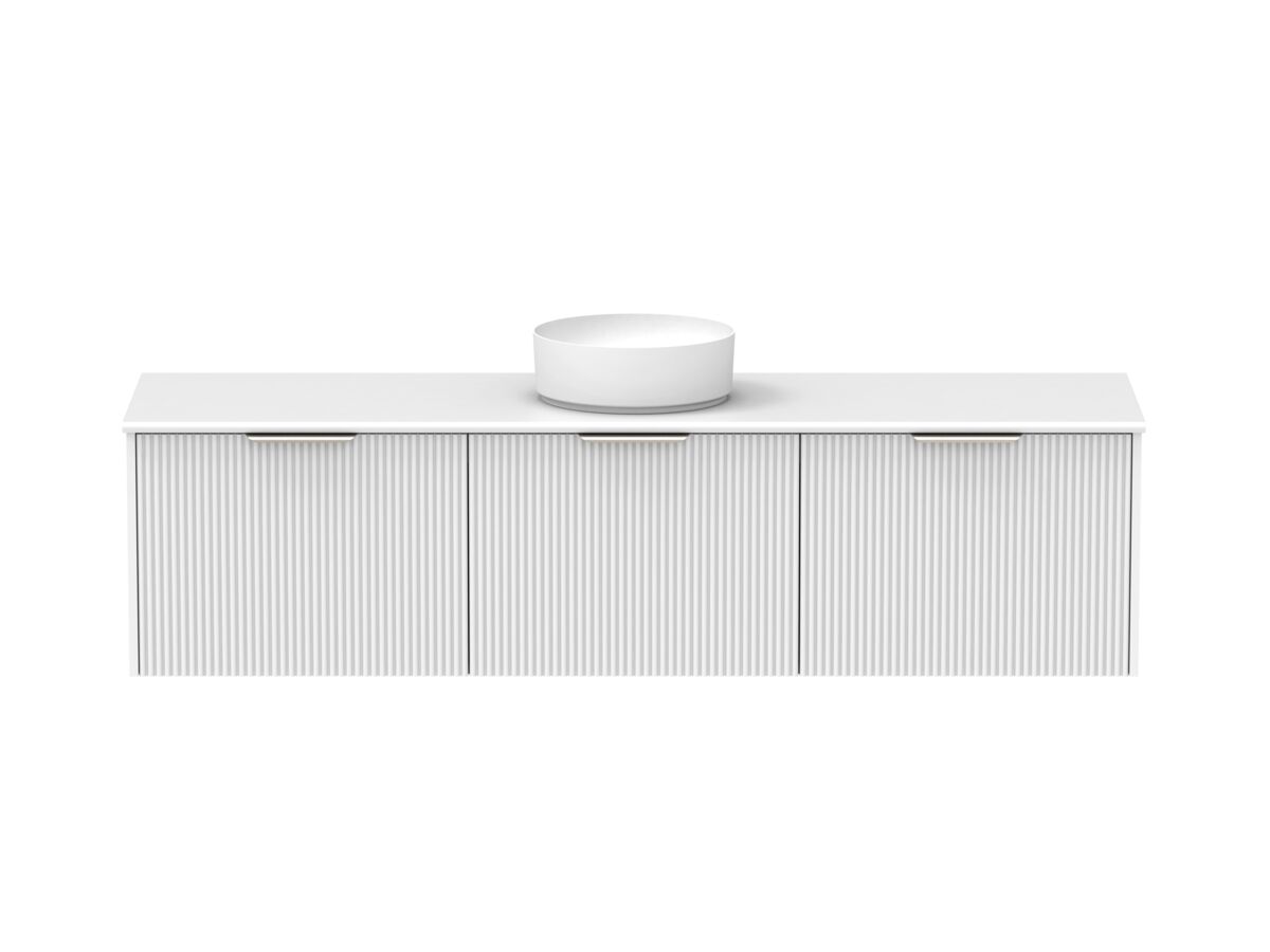 Supporting Image - Kado Neue Fluted Square All Drawer 1800mm Wall Hung Vanity with Centre Basin 20mm Top Ultra White