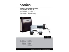 Installation & Owners Manual - Henden Salt and Mineral Chlorinator