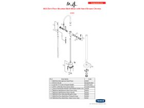Component Listing - Milli Etch Floor Mounted Bath Mixer with Hand Shower Chrome