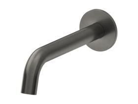 Mizu Drift Wall Basin/Bath Outlet Curve Spout 200 Brushed Gunmetal (6 Star)