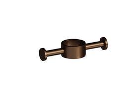 Hydrotherm Pure Vertical Heated Towel Rail Robe Hook PVD Brushed Bronze