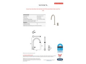 Specification Sheet - Sussex Scala Nova Basin Sink Hob Mixer Set PVD Brushed Nickel (6 Star) Lead Free