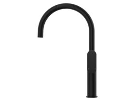 Supporting Image - Mizu Soothe MK2 Gooseneck Sink Mixer Curved Matte Black (5 Star) Lead Free - Side