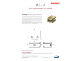 Specification Sheet - Kado Lux Frameless Shower Screen U Clip (1) Brushed Brass