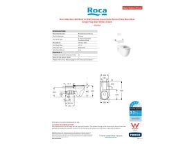 Specification Sheet - Roca Meridian 800 Back to Wall Rimless Inwall Suite Button/Plate Back Rest Single Flap Seat White (4 Star)