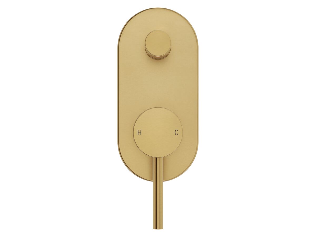 Supporting Image 2 - Mizu Drift Shower Mixer with Diverter Kit Brushed Brass - Front