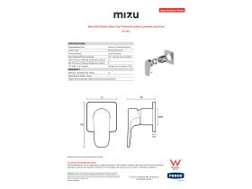 Specification Sheet - Mizu Silk Shower Mixer Tap Trimset Brushed Gunmetal Lead Free