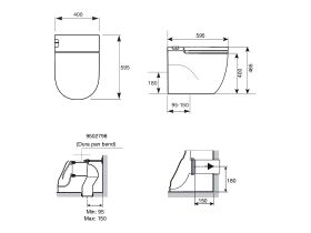 Roca Meridian In Tank Back To Wall Pan with Soft Close Seat White (4 Star)