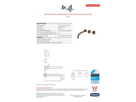 Specification Sheet - Milli Pure Wall Basin Hostess System 250mm PVD Brushed Bronze (3 Star)