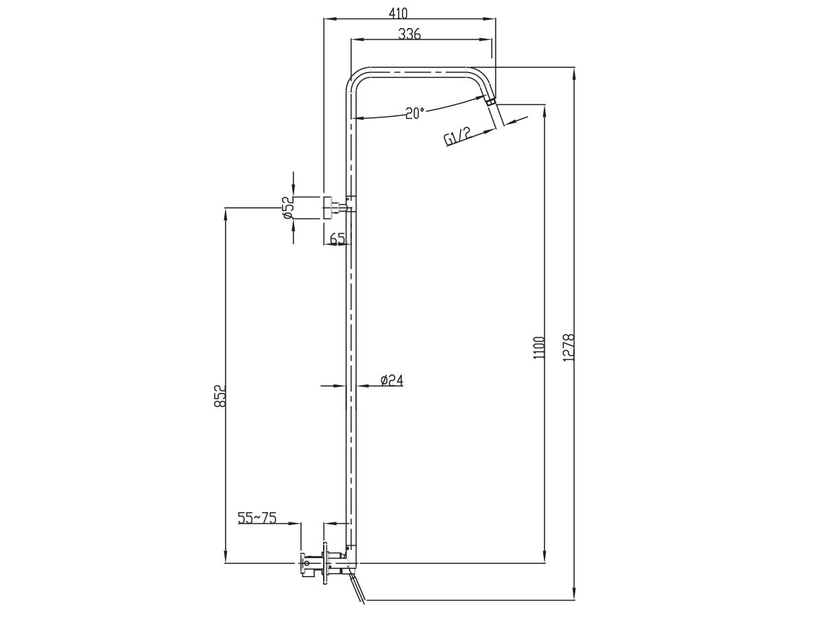 Mizu Drift Column Shower with Mixer Chrome