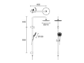 GROHE Rainshower SmartActive Twin Rail Shower Round Chrome (3 Star)